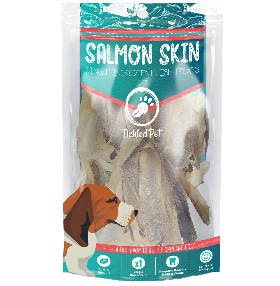 Purrfect Pet Kingdom Advanced Tickled Pet Salmon Skins Flat Dog Treats (6oz) For Small Animals - View 4 showing detail