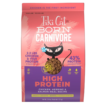 The Family Pet - Tikicat Adult Born Carnivore Chicken, Herring and Salmon Dry - Dry Cat Food