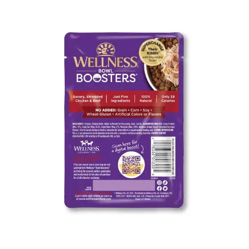 The Family Pet - Wellness Bowl Boosters Simply Shreds Beef and Carrots Dog Food Topper (2.8oz) - Bowls