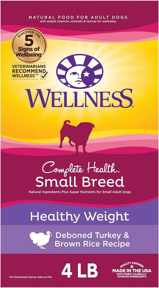 The Family Pet - Wellness Complete Health Adult Small Breed Healthy Weight Turkey and Brown Rice Dog Food - Dry Dog Food