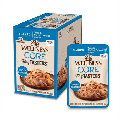 The Family Pet - Wellness Core Adult Tiny Taster Flaked Tuna and Shrimp Wet - Wet Cat Food
