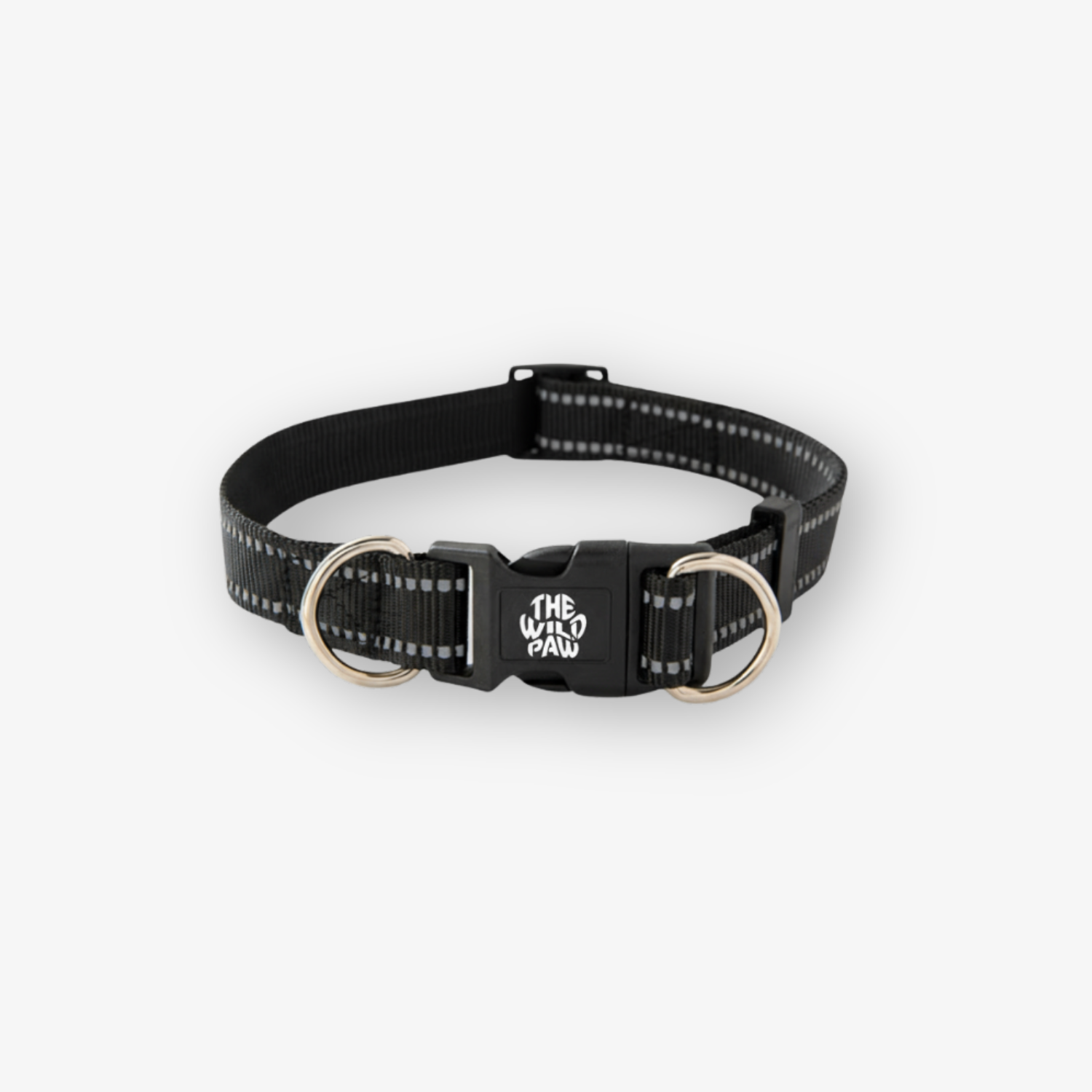 The Wild Paw durable dog collar for large dogs with quick release buckle and reflective design