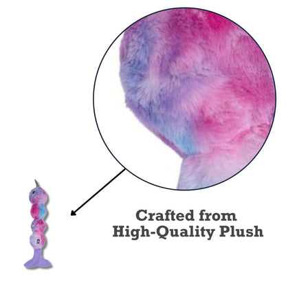 Tie Dye Skinny Narwhal Magical Creature Plush Dog Toy – with