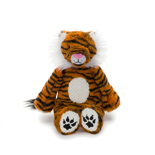 Fabdog Floppy Tiger Brown Plush Interactive Dog Toy for Pets