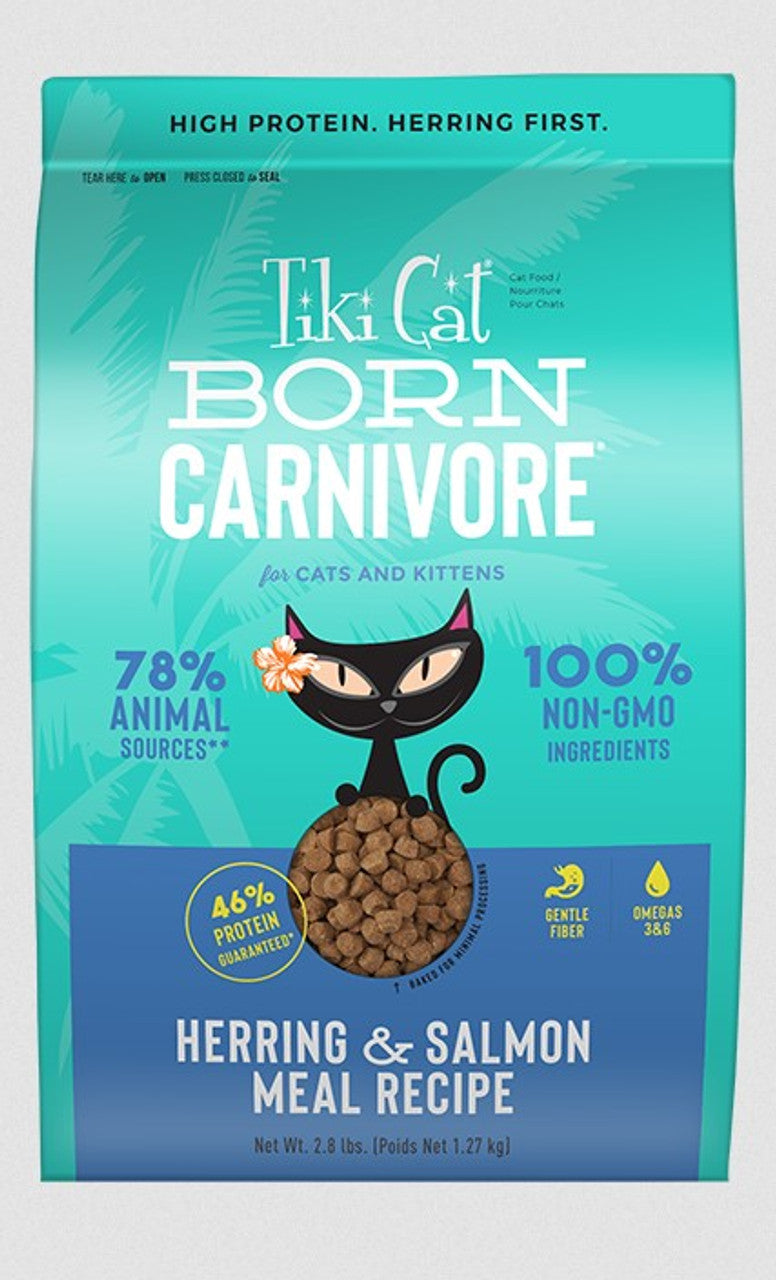 Tikicat Adult Born Carnivore Herring and Salmon Dry Kibble (2.8lb)