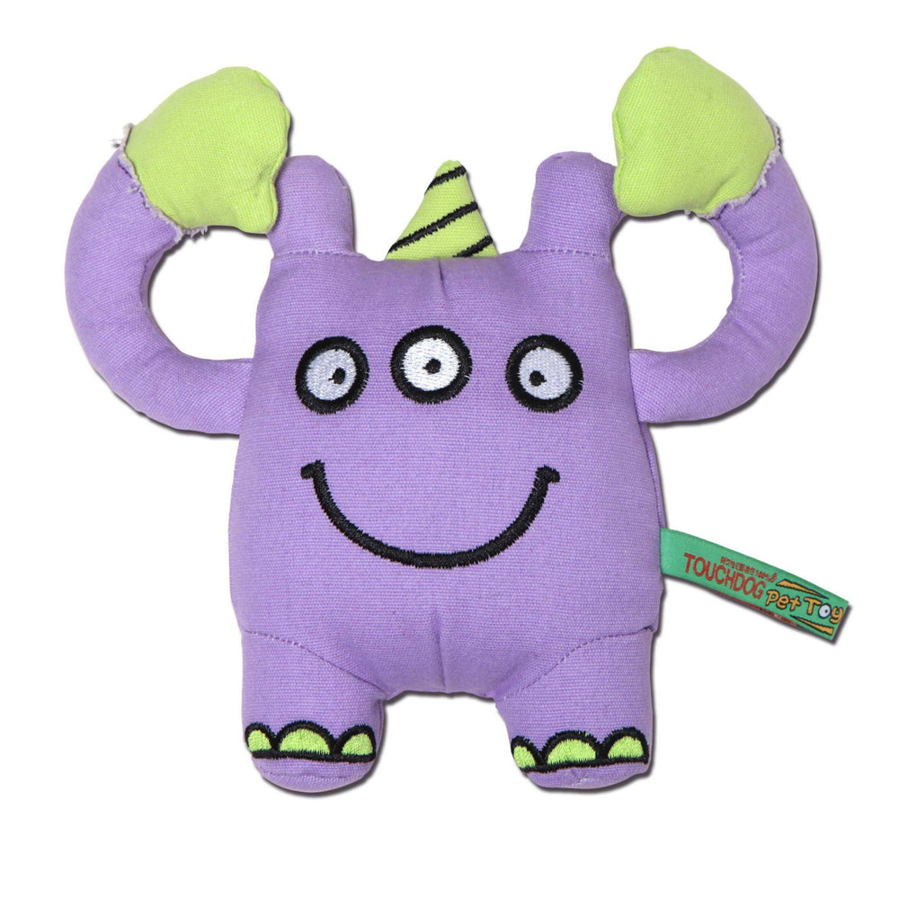 Touchdog Cartoon Monster Plush Dog Toy - Purple