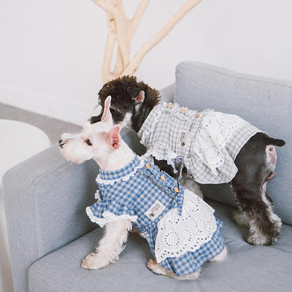 Touchdog 'I love Poochi' Classical Plaid Fashion Designer