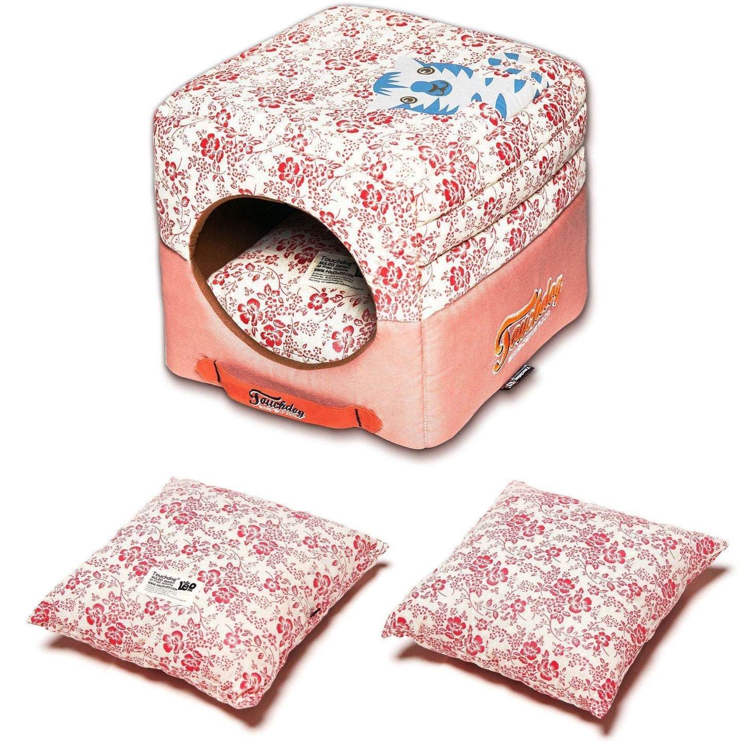 Touchdog ® 'Floral-Galoral' 2-in-1 Collapsible Squared Dog and Cat Bed