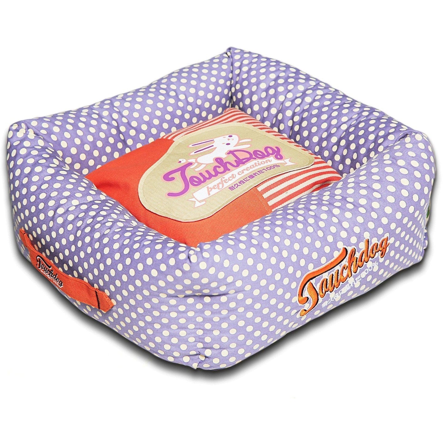Touchdog ® 'Polka-Striped' Designer Premium Squared Dog Bed