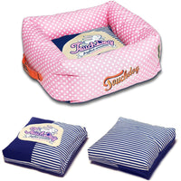 Touchdog ® 'Polka-Striped' Designer Premium Squared Dog Bed