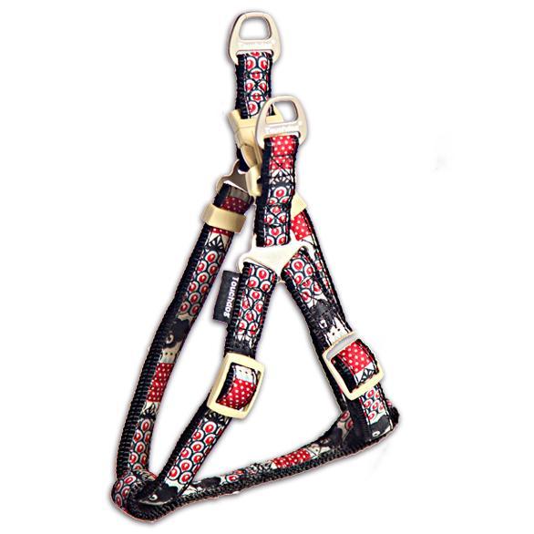 Touchdog Tough Stitched Durable Embroidered Leash and Harness - Black