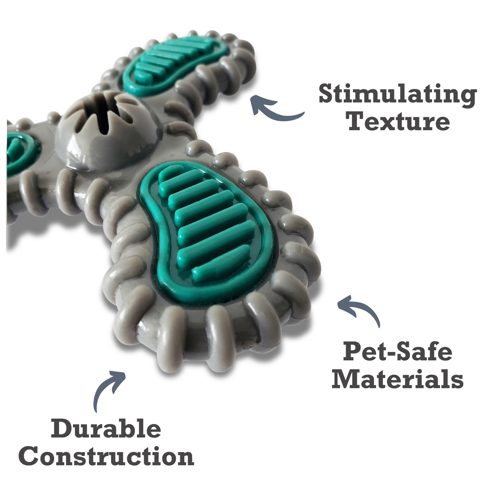 TPR dental spinner for dogs with stimulating texture and durable construction for safe play