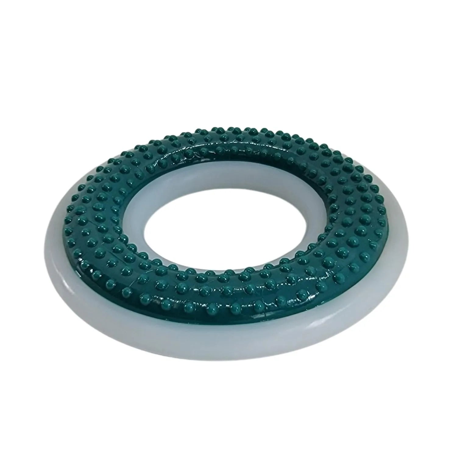 TPR & Nylon Dental Chew Ring Toy for Dogs by American Pet Supplies, 4" diameter, ideal for aggressive chewers, vibrant color.