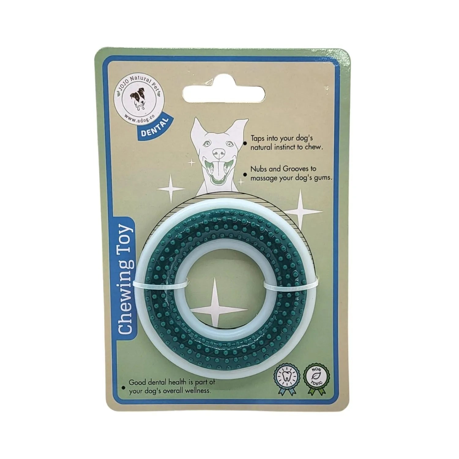TPR & Nylon Dental Chew Ring Toy for Dogs by American Pet Supplies, 4" diameter, perfect for aggressive chewers, vibrant c...