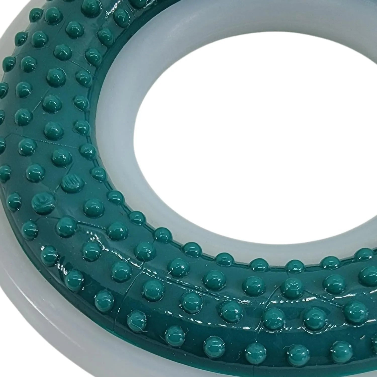 TPR & Nylon Dental Chew Ring Toy for Dogs by American Pet Supplies, 4" diameter, ideal for aggressive chewers, vibrant color.