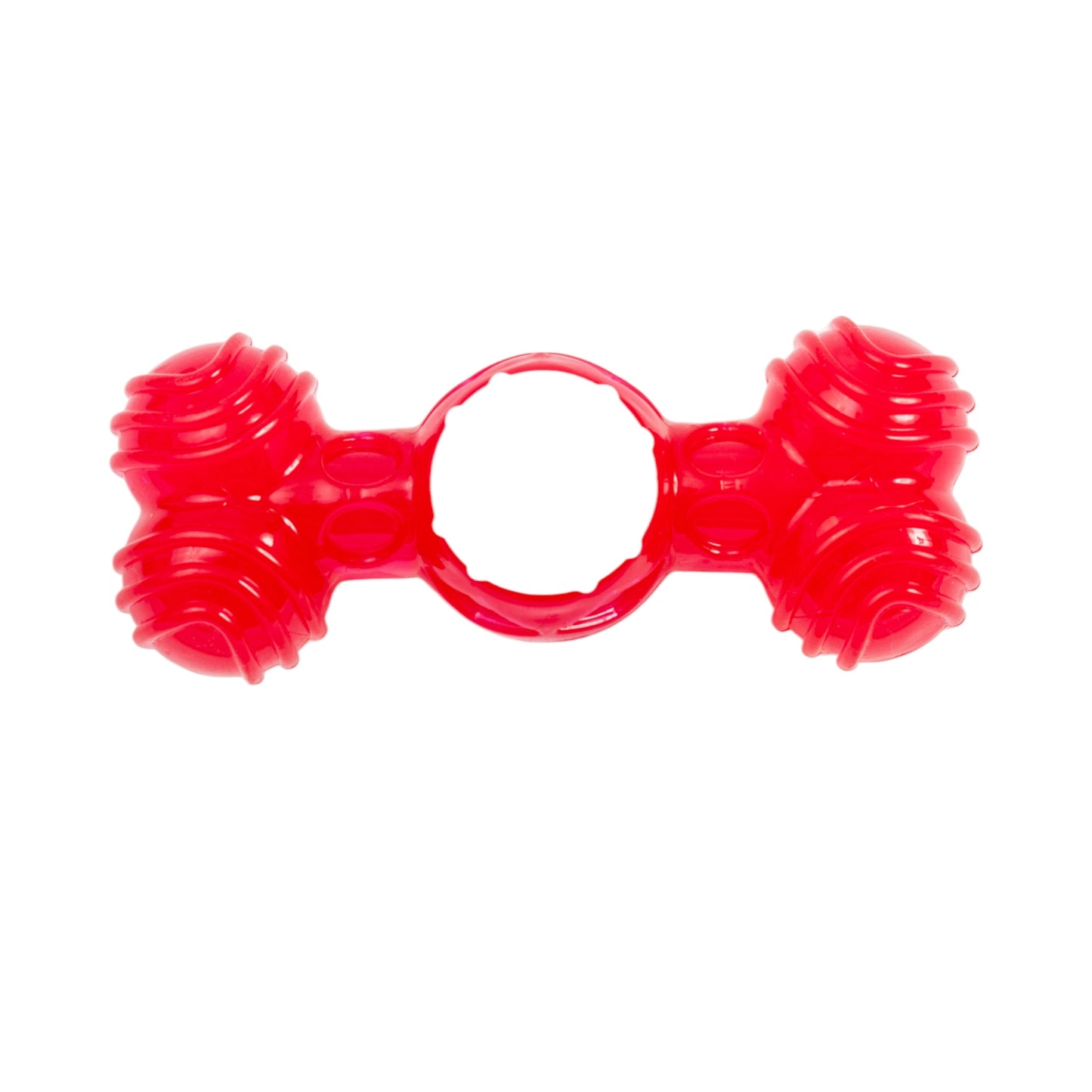 Dog Treats Country Living TPR Nylon Quacker Bone Chew Toy - size and texture image for dog treats