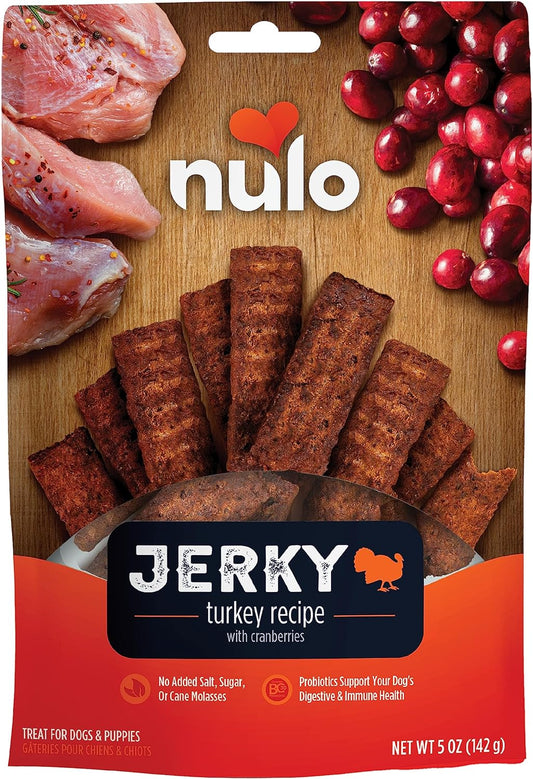 Nulo FreeStyle Turkey Jerky Strips Natural Dog Treats 10 Ounces