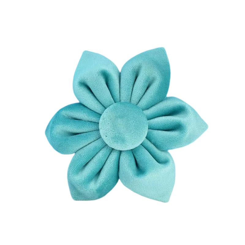 Luxurious Turquoise Velvet Dog Collar and Leash Set for Pets