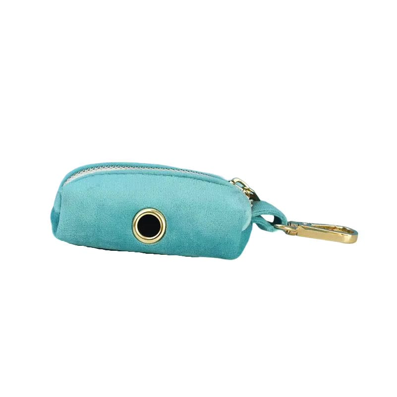 Luxurious Turquoise Velvet Dog Collar and Leash Set for Pets
