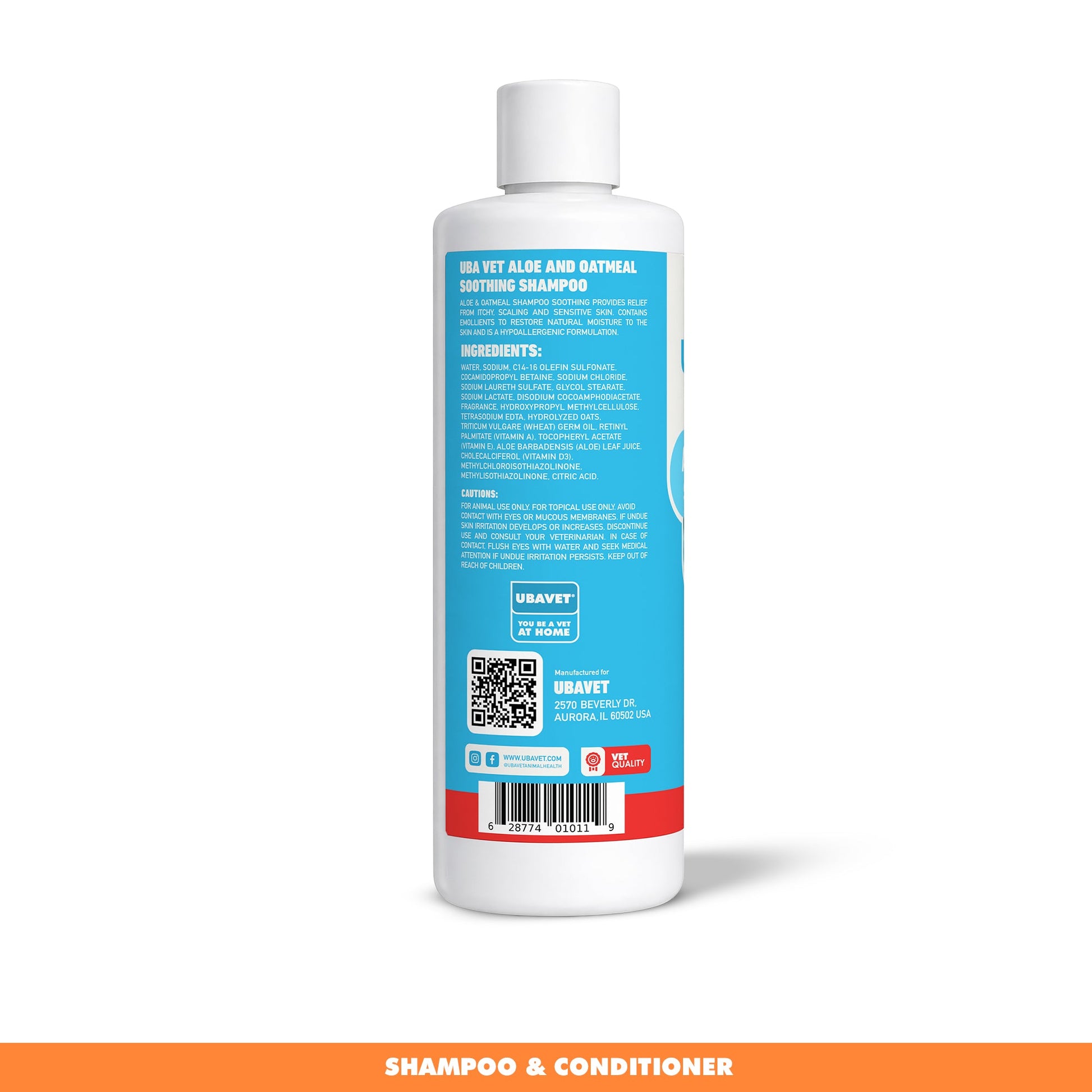 Cat Grooming UBAVET Aloe Oatmeal Shampoo Cats Gentle Essenti - lifestyle product image for cat grooming