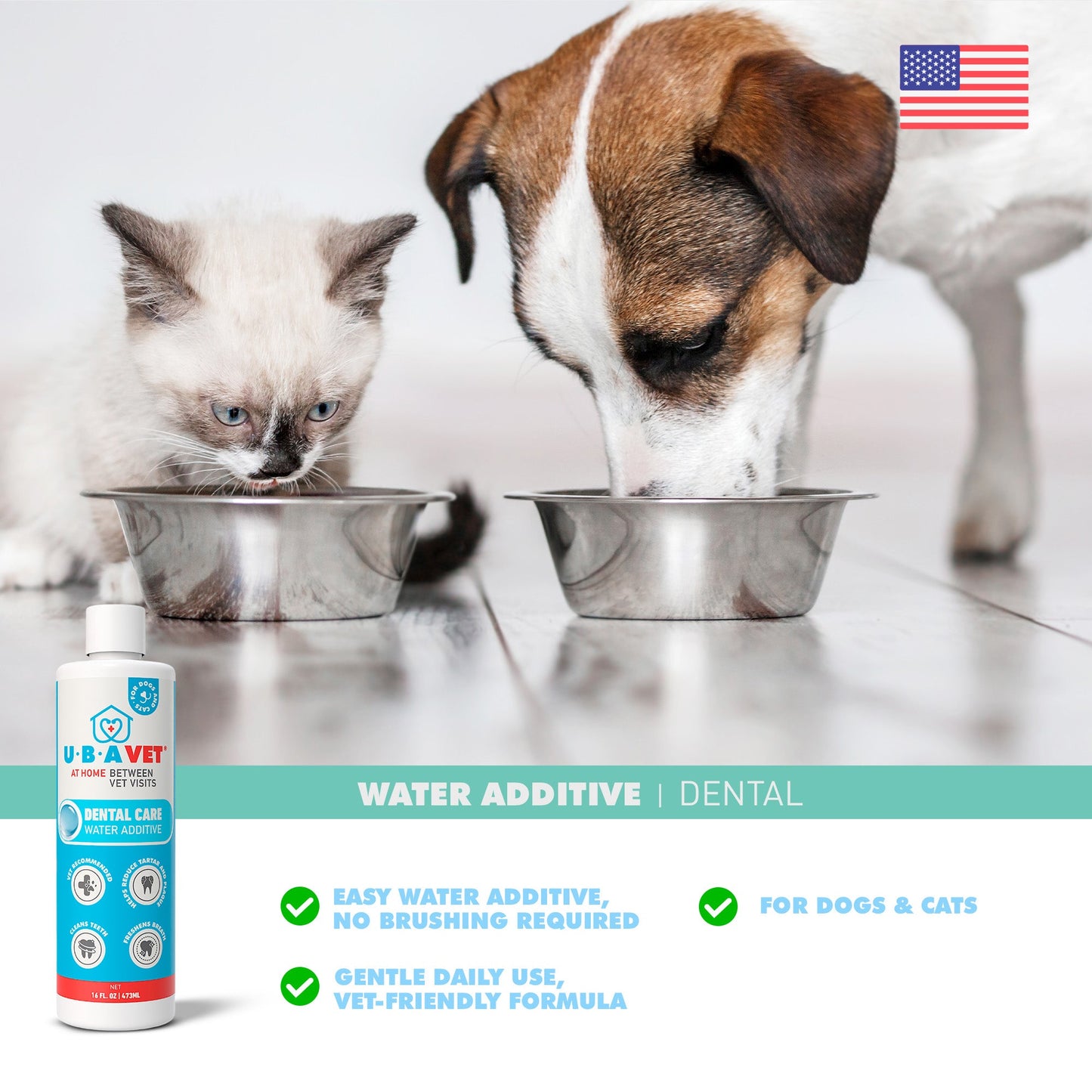 Cat Supply UBAVET Dental Water Additive Cats Odorless Essent - size and texture image for cat supply