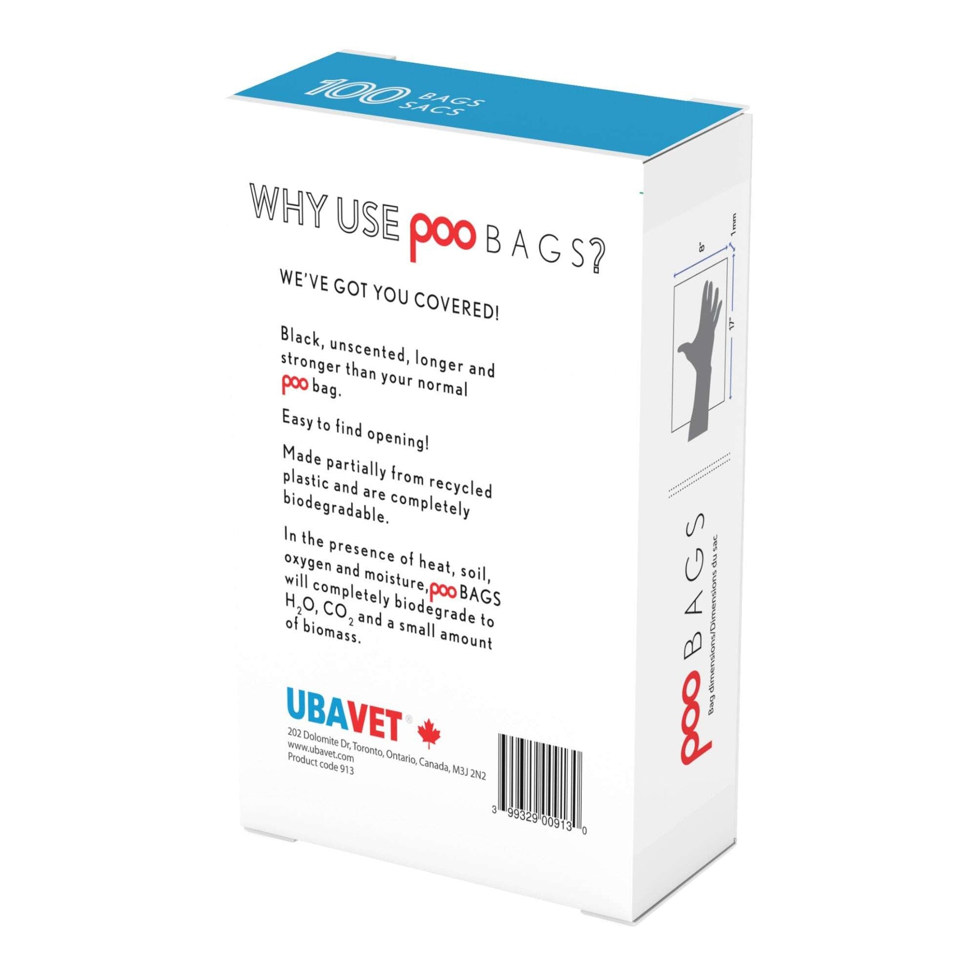 Purrfect Pet Kingdom eco-friendly dog waste bags packaging highlighting biodegradable features