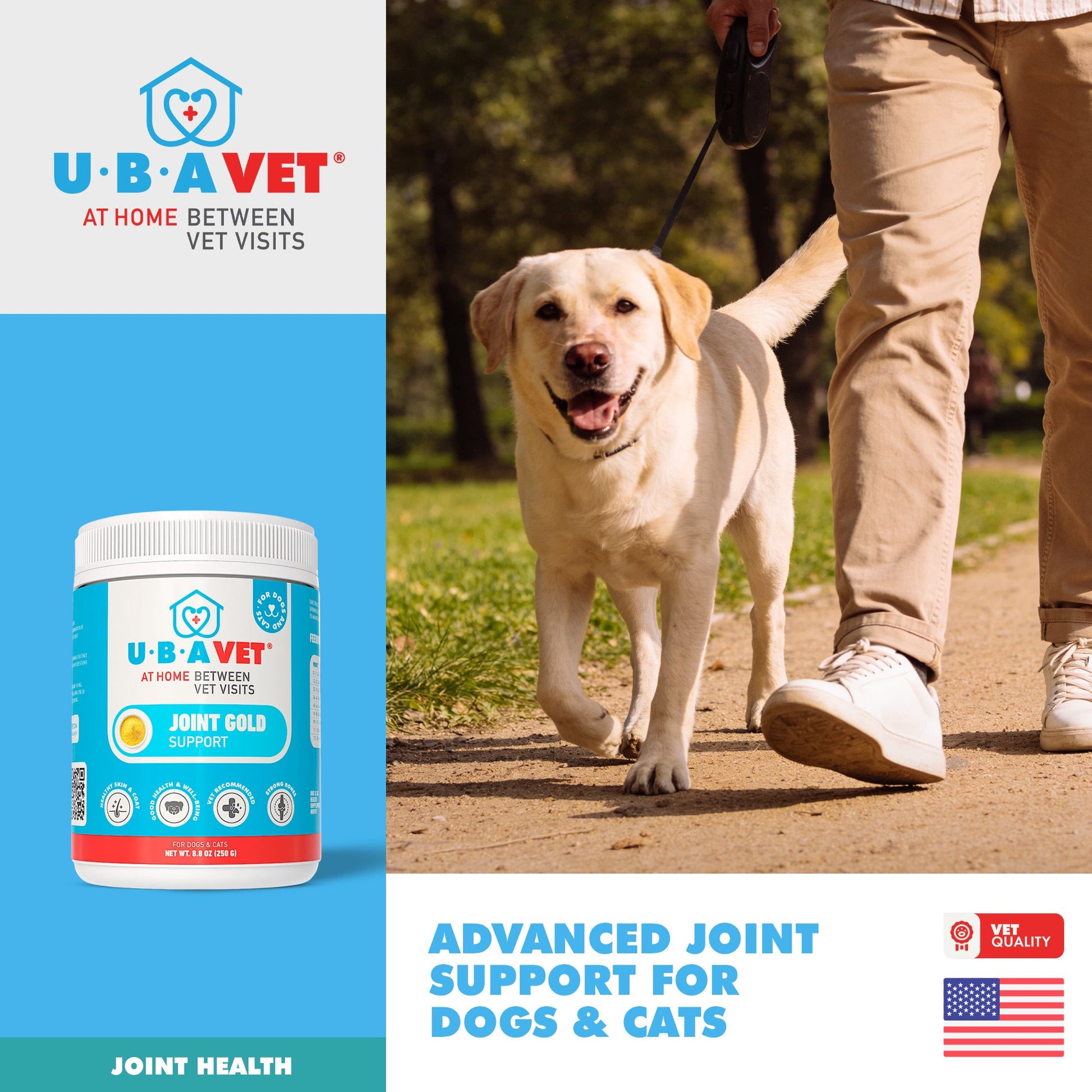 Cat Supply UBAVET Joint Gold Support Powder Cats 88 oz Essen - close up product image for cat supply