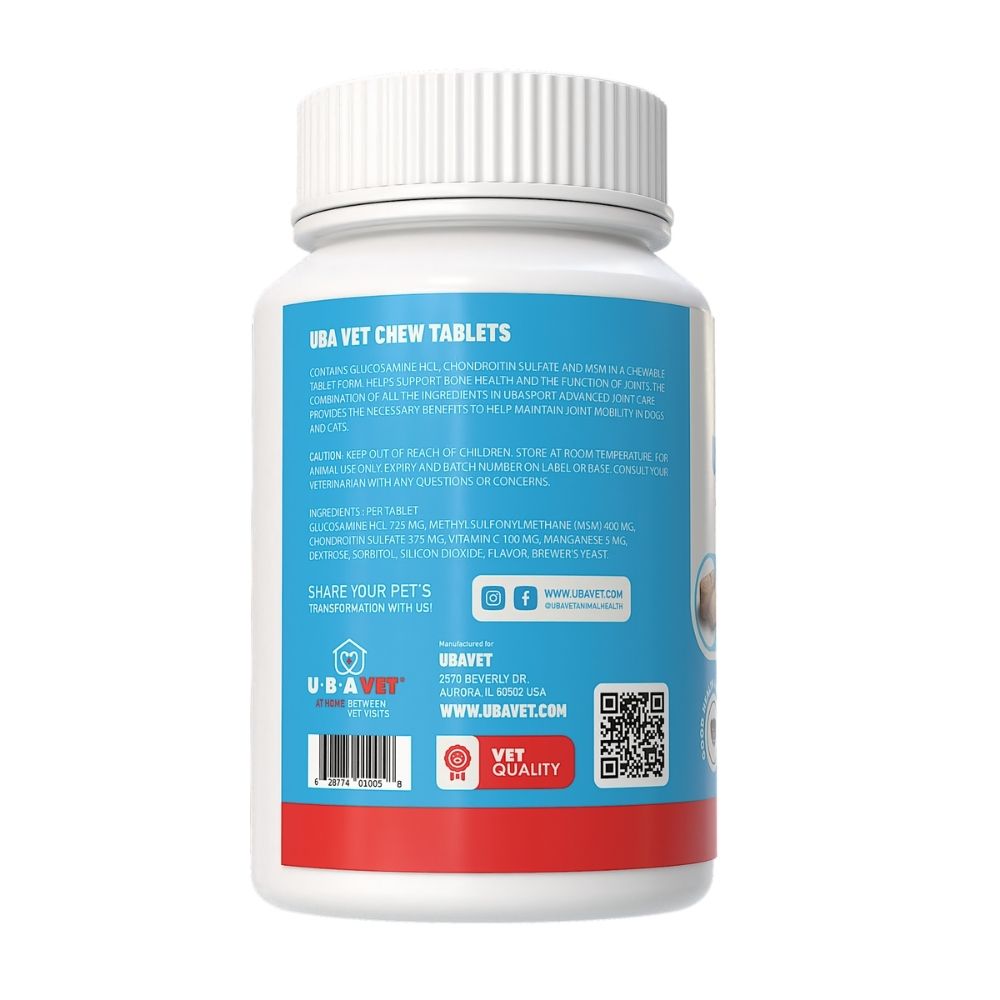 Cat Treats UBAVET Joint Support Advanced Joint Chew Tablets - size and texture image for cat treats