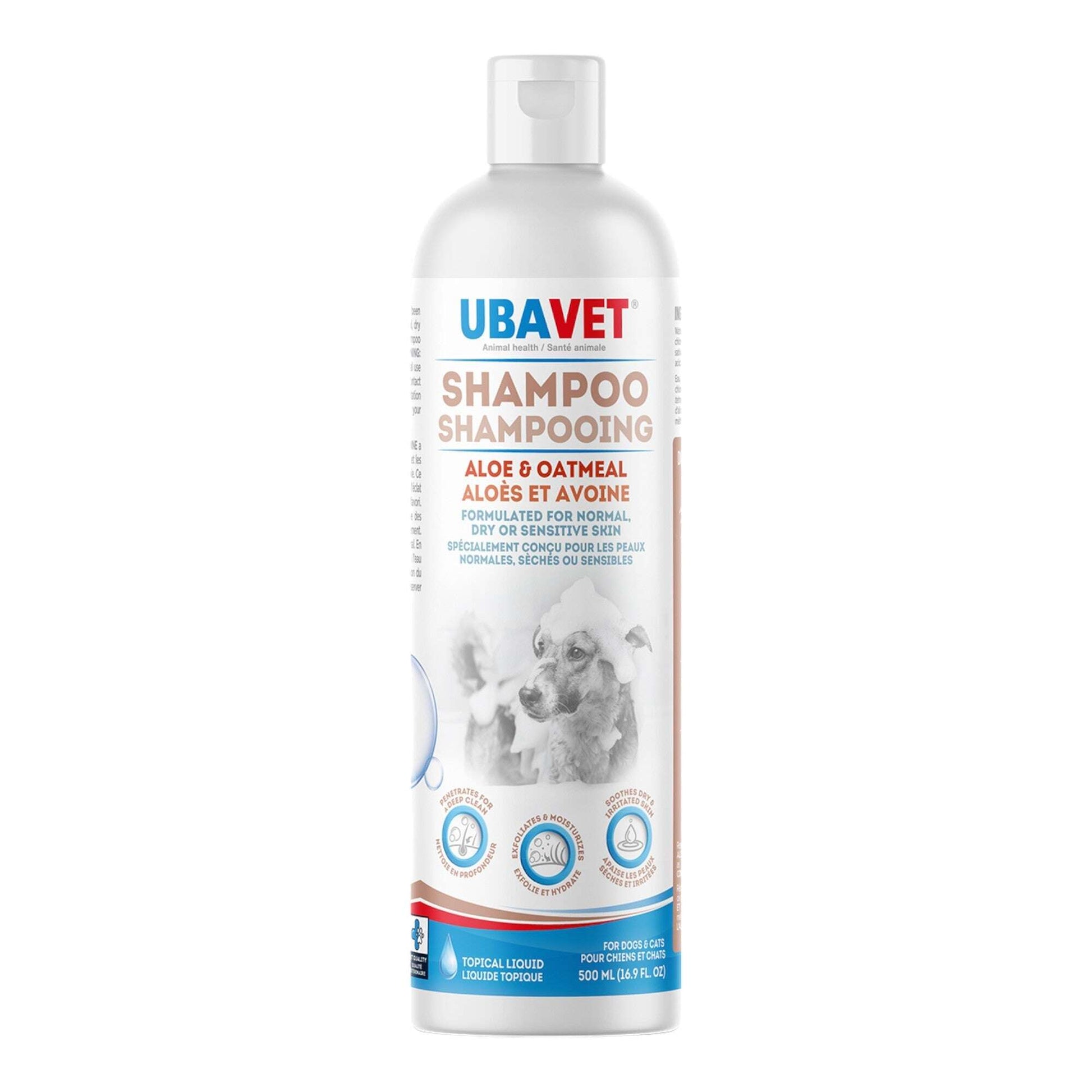 Moisturizing dog shampoo for sensitive skin with aloe and oatmeal from Purrfect Pet Kingdom