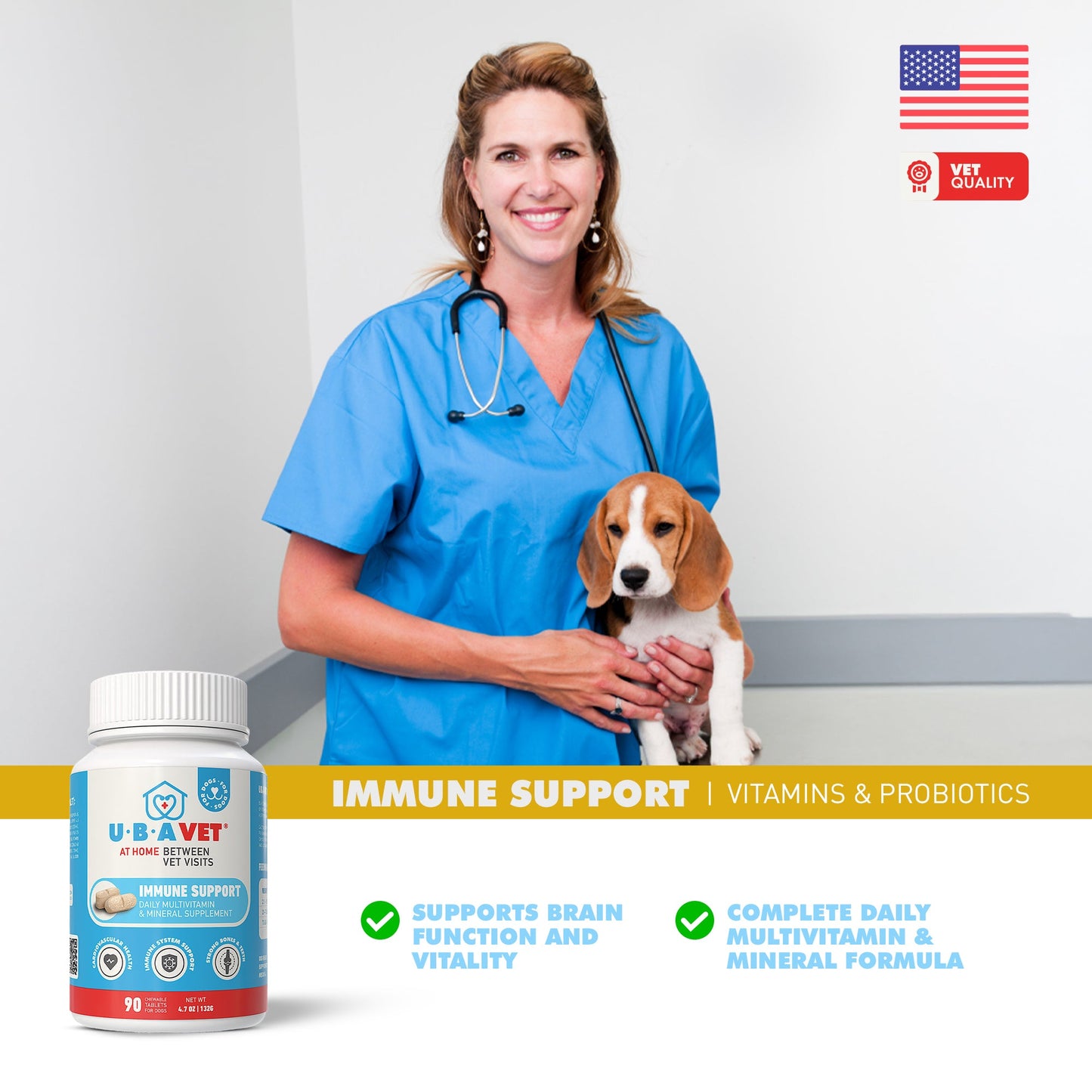Dog Supply UBAVET Immune Support Multi-Vitamin Mineral Essen - size and texture image for dog supply