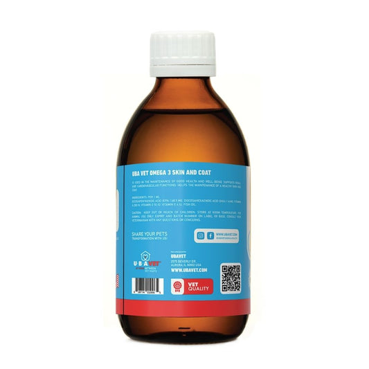 UBAVET Omega-3 Skin & Coat Health and Wellbeing Liquid for