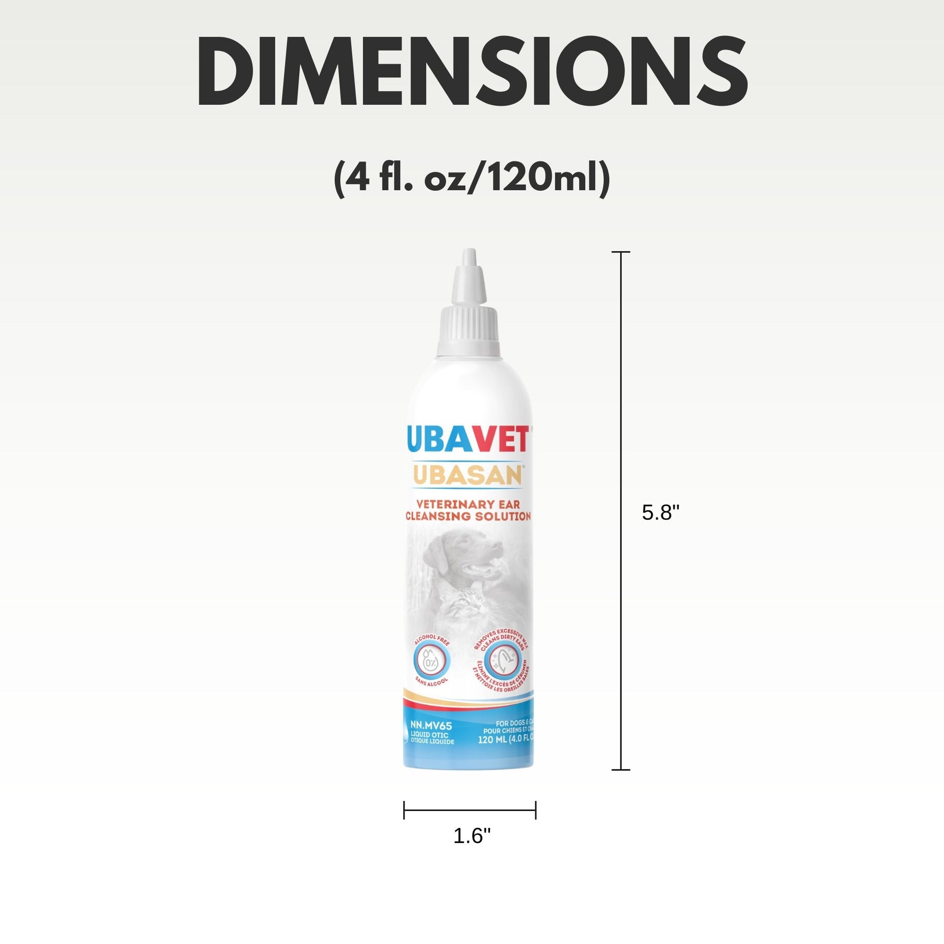 UBAVET Ubasan ear cleansing 4oz bottle for effective pet ear hygiene