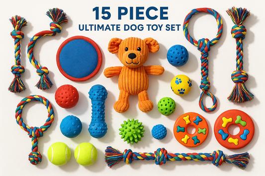 🎾 Ultimate Dog Toy Set - 15-Piece Interactive Play Collection 🐕
