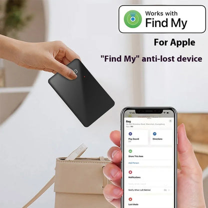 Ultra-Slim Smart GPS Pet Tracker Card for Dogs and Cats by Purrfect Pet Kingdom in black, ideal for pet tracking and safety.