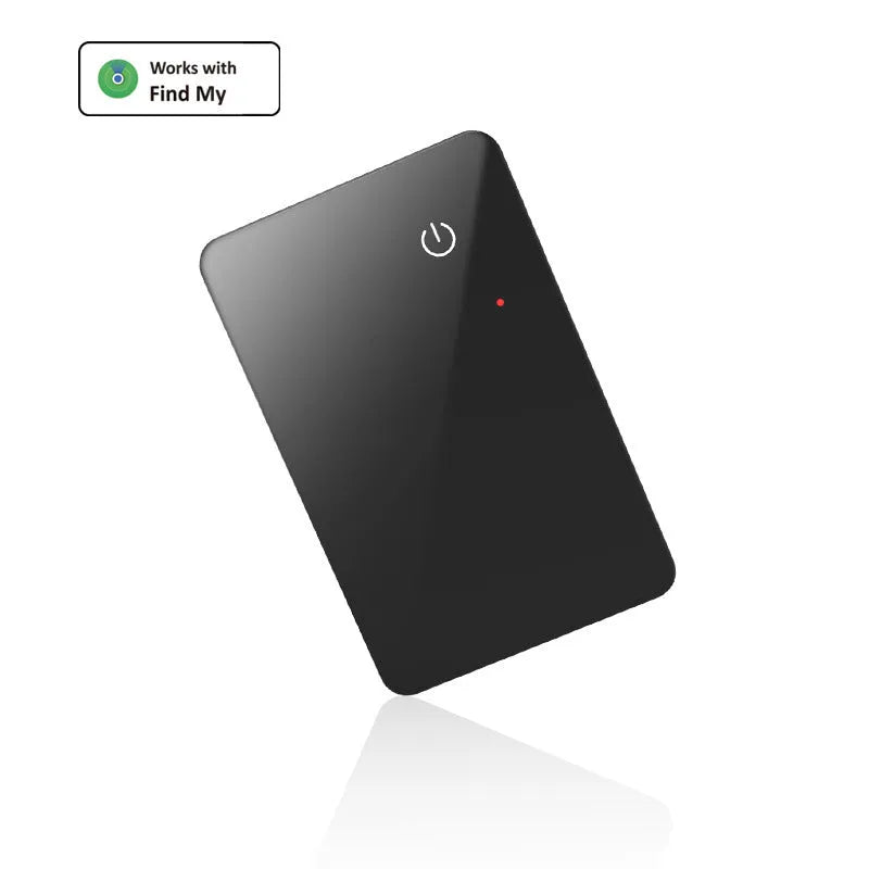 Ultra-Slim Smart GPS Pet Tracker Card in black by Purrfect Pet Kingdom, ideal for dogs and cats, perfect for pet safety.