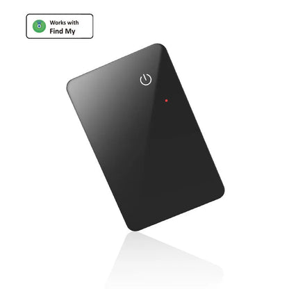 Ultra-Slim Smart GPS Pet Tracker Card in black by Purrfect Pet Kingdom, perfect for tracking dogs and cats.