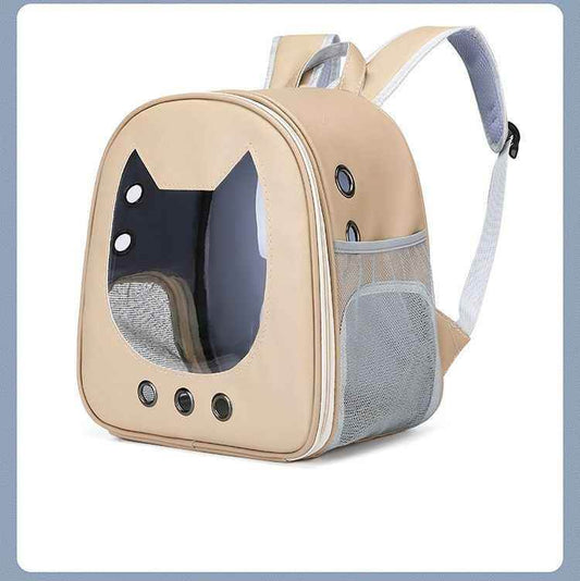Purrfect Pet Kingdom Cat Carrier Backpack with Ventilation Beige Purrfect Pet Kingdom