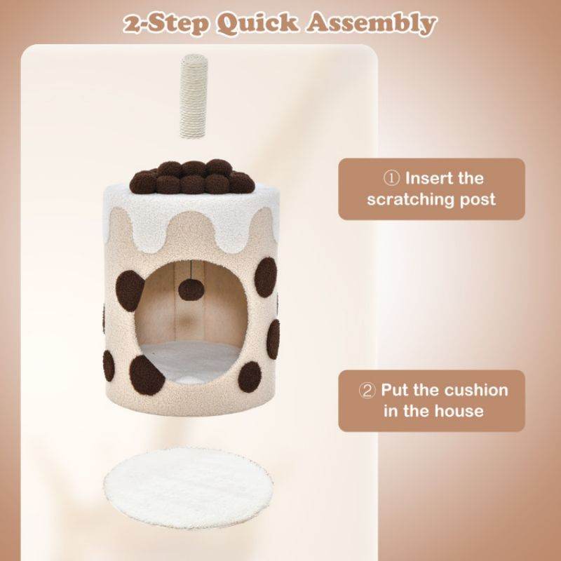 Purrfect Pet Kingdom Unique Cat Tree with Cozy Hideaway Purrfect Pet Kingdom