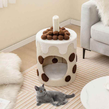 Purrfect Pet Kingdom Unique Cat Tree with Cozy Hideaway Purrfect Pet Kingdom