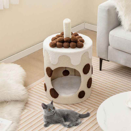 Purrfect Pet Kingdom Unique Cat Tree with Cozy Hideaway Purrfect Pet Kingdom
