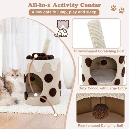 Purrfect Pet Kingdom Unique Cat Tree with Cozy Hideaway Purrfect Pet Kingdom