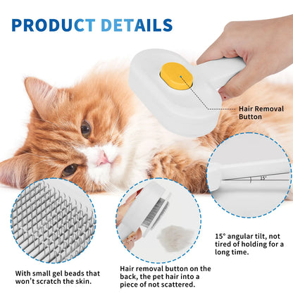 Universal Pet Hair Removal Comb by Purrfect Pet Kingdom in yellow, an efficient deshedding tool for pet owners.