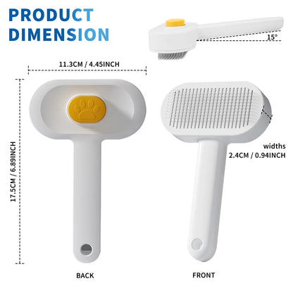 Universal Pet Hair Removal Comb by Purrfect Pet Kingdom in yellow, an efficient deshedding tool for pet owners.