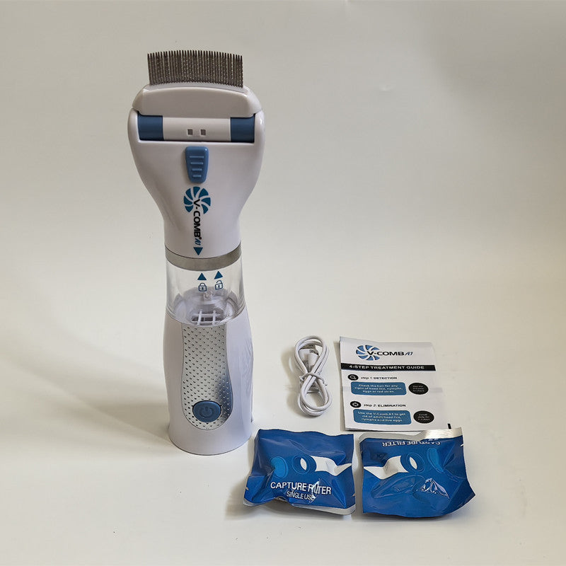 Electric pet flea comb designed to detect and remove fleas from pets easily and efficiently