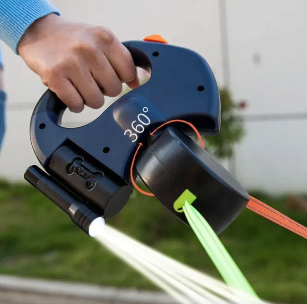 Dual Retractable Tangle - Free Dog Leash - Retractable Dog Leash - Berry Charmz