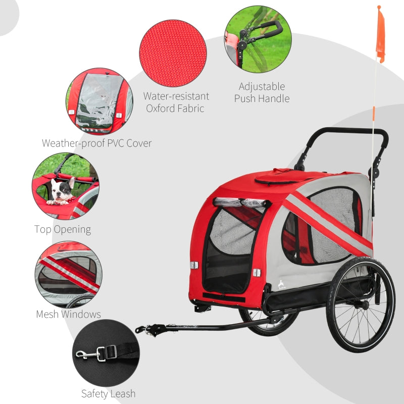 2-In-1 Pet Bike Trailer Stroller Jogging 🚴
