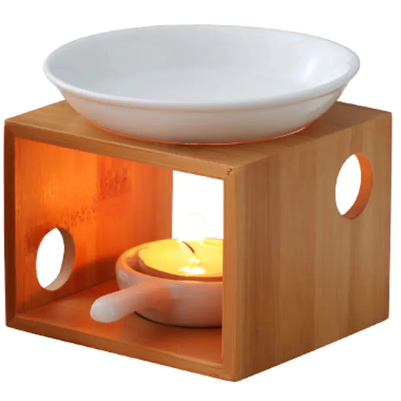 Bamboo Aroma Diffuser Candle Holder