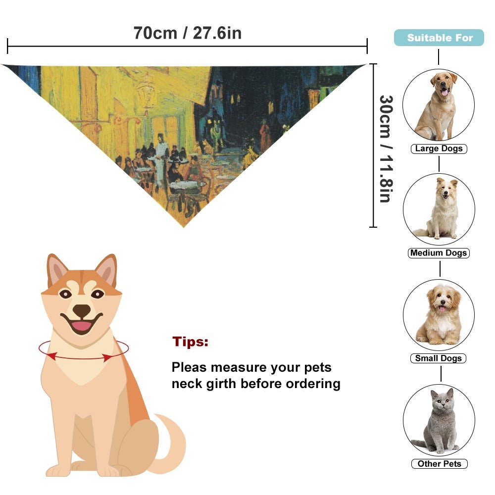 Pet Supply Van Gogh Cafe Terrace At Night Scarf for Comfort - lifestyle product image for pet supply