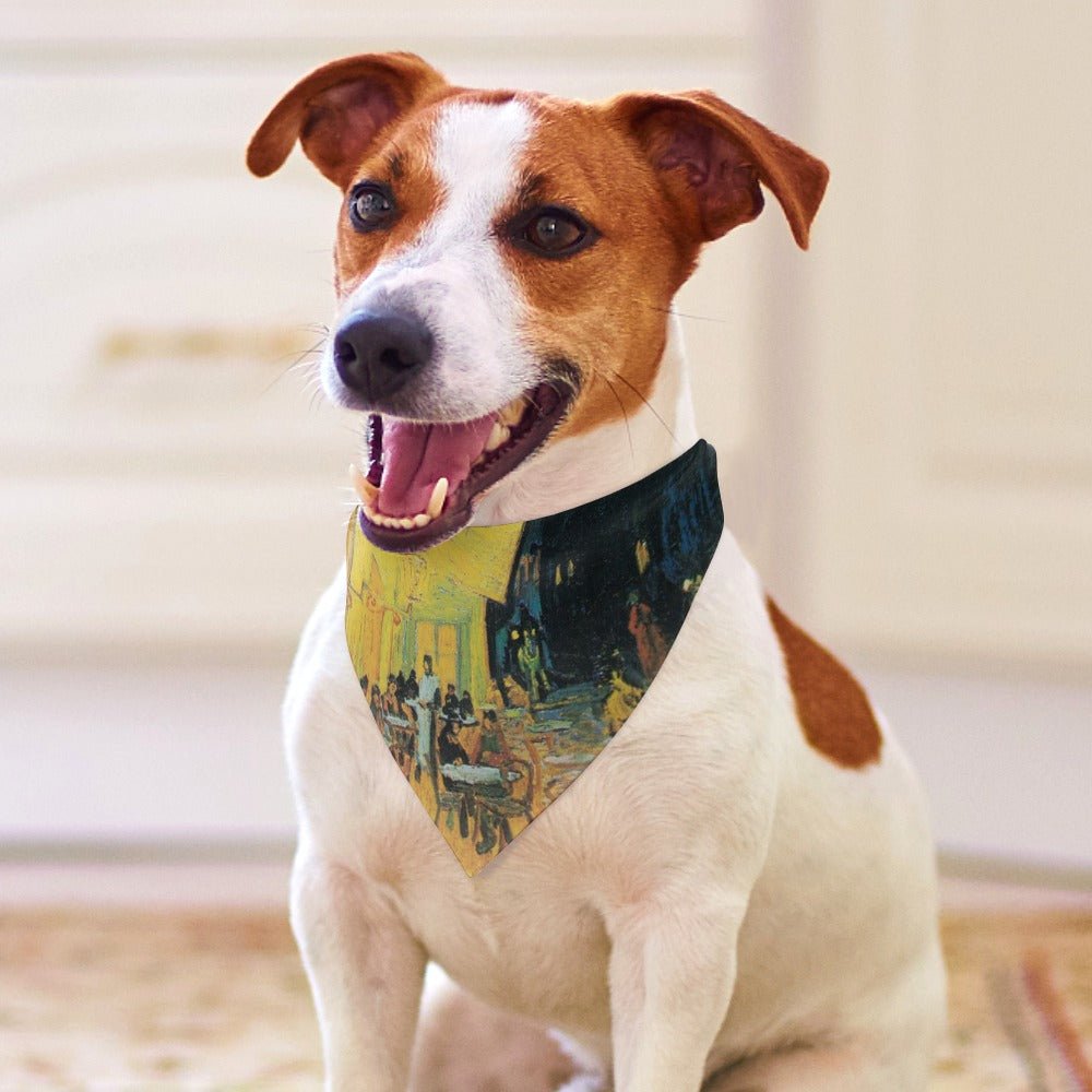 Pet Supply Van Gogh Cafe Terrace At Night Scarf for Comfort - close up product image for pet supply