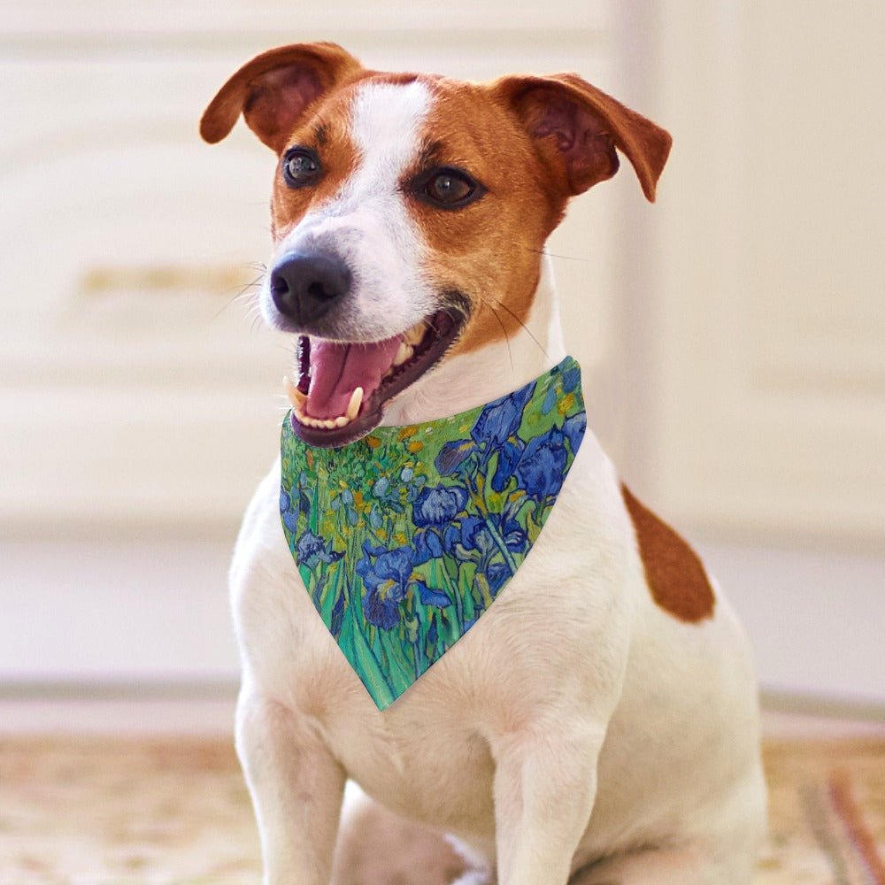 Pet Supply Van Gogh Irises Scarf for Daily Use for Comfort - close up product image for pet supply